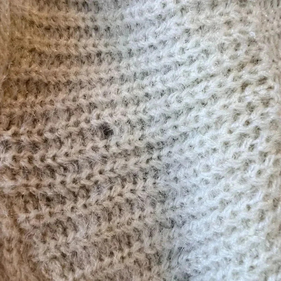 b-Sharp Womens Cream Mohair Blend Knit Cardigan Sweater Sz L Boho Slouchy Dolman - Picture 12 of 14